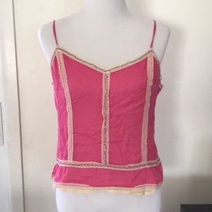 Calvin Klein Pink Lace Trim Tank Top